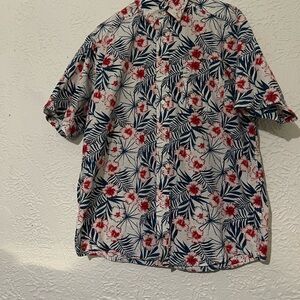 Ariat Men's Floral Button Down Shirt - Red and Blue